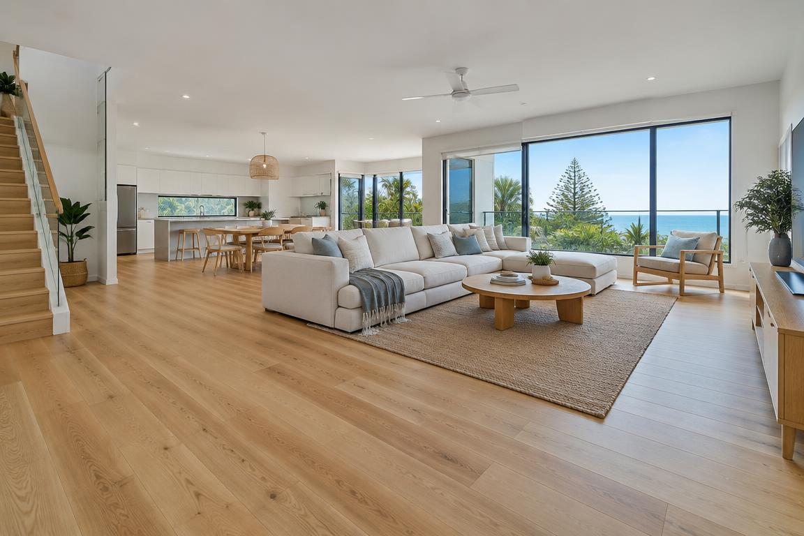 Open-plan living room with Inspire XL Hybrid flooring